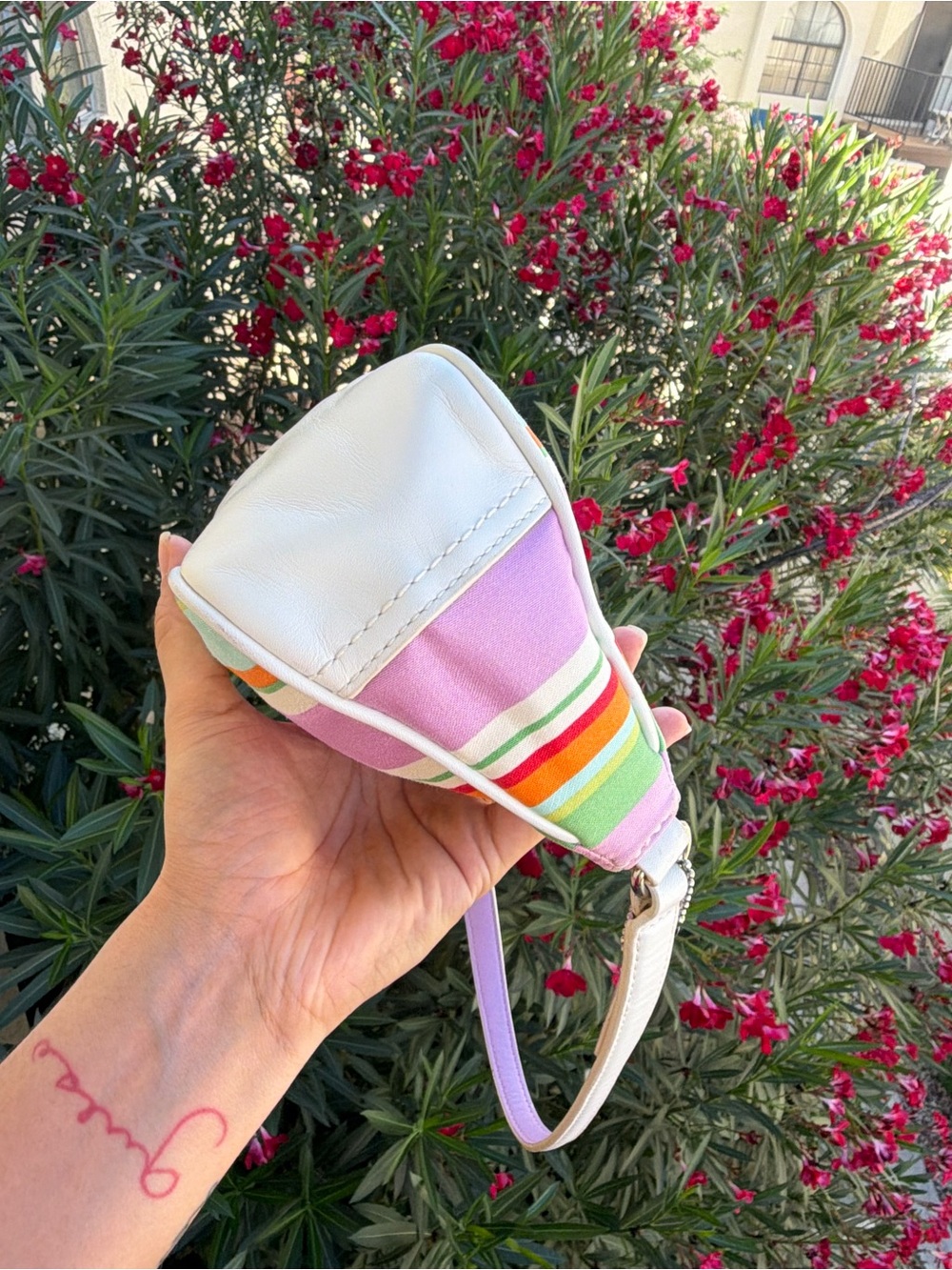 🌈Vintage Y2K Coach Hampton Multicolor Striped Demi Baguette – Style 10802 - Picture 9 of 10